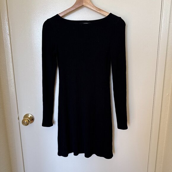 Reformation Jaelynn Black Ribbed Mini Bodycon Dress S - Picture 2 of 8